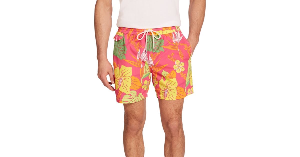 pink polo swim trunks