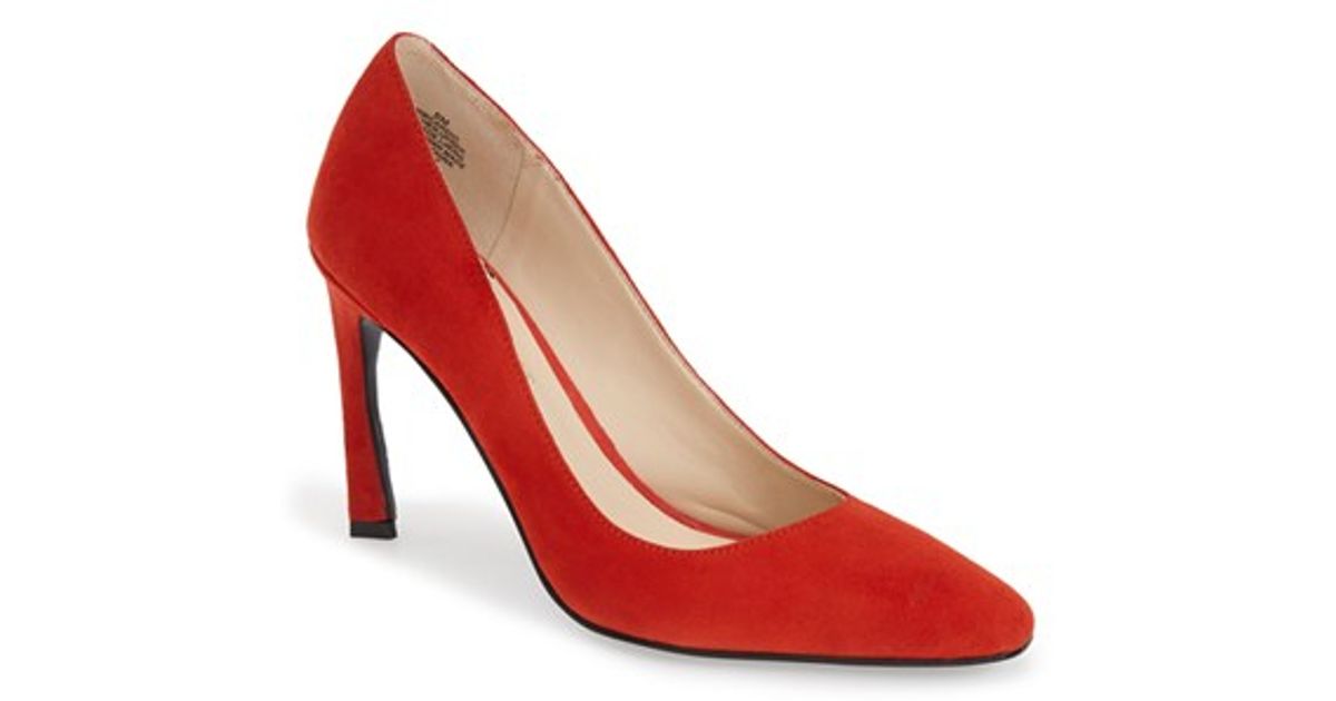 nine west red suede pumps