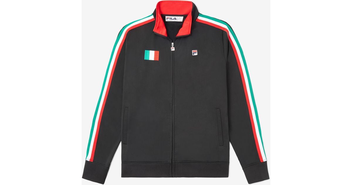 Fila Italy Track Jacket in Black for Men | Lyst