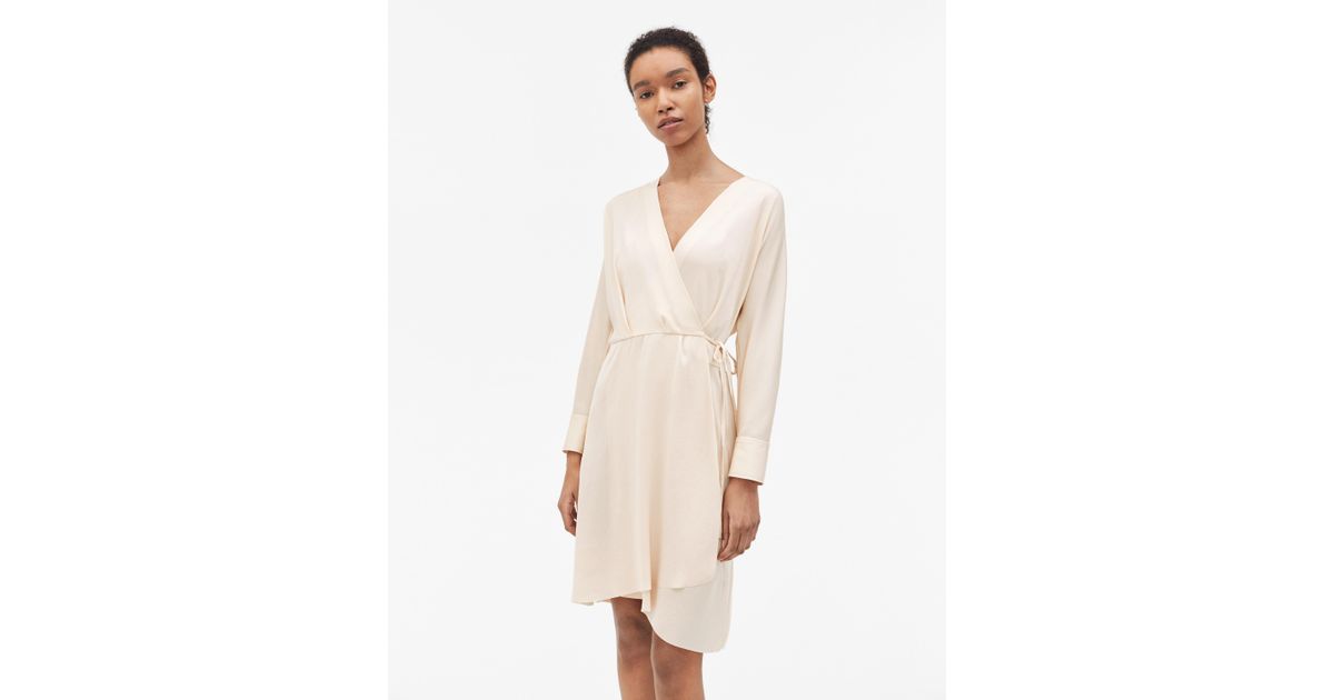 Filippa K Slinky Wrap Dress Bisque in Natural | Lyst Canada