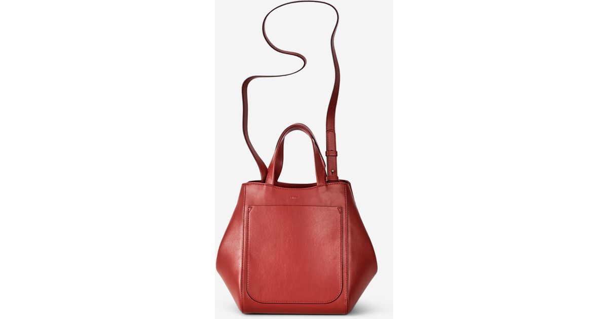 Filippa K Shelby Mini Bucket Leather Bag Brick in Red - Lyst
