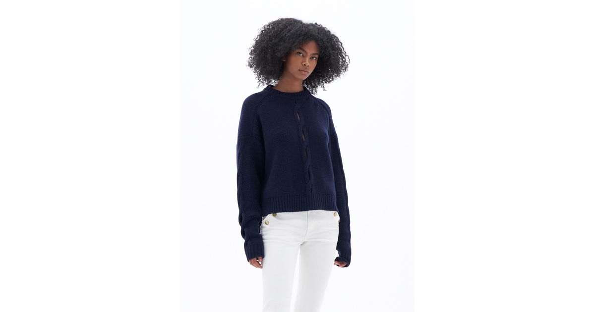 Filippa K Braided Wool Sweater in Blue Lyst