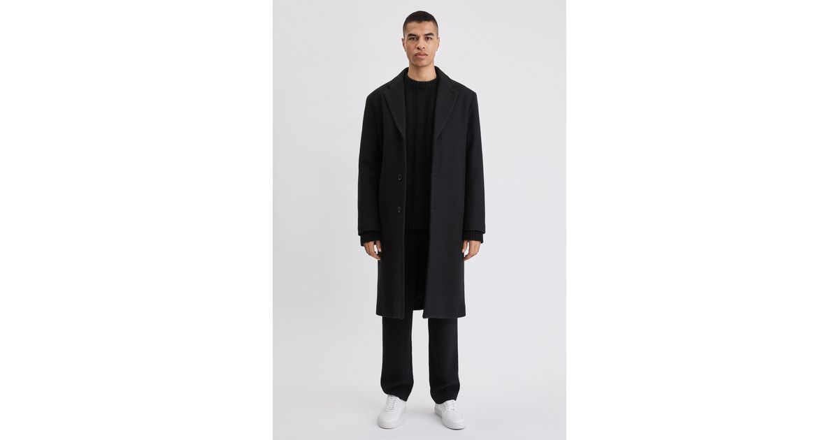 Filippa K Lyon Wool Coat in Black for Men - Lyst