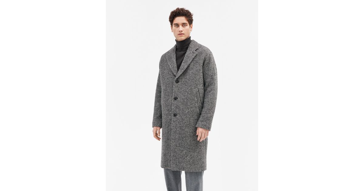 Filippa K Wool Luke Herringbone Coat Grey Melange in Gray - Lyst