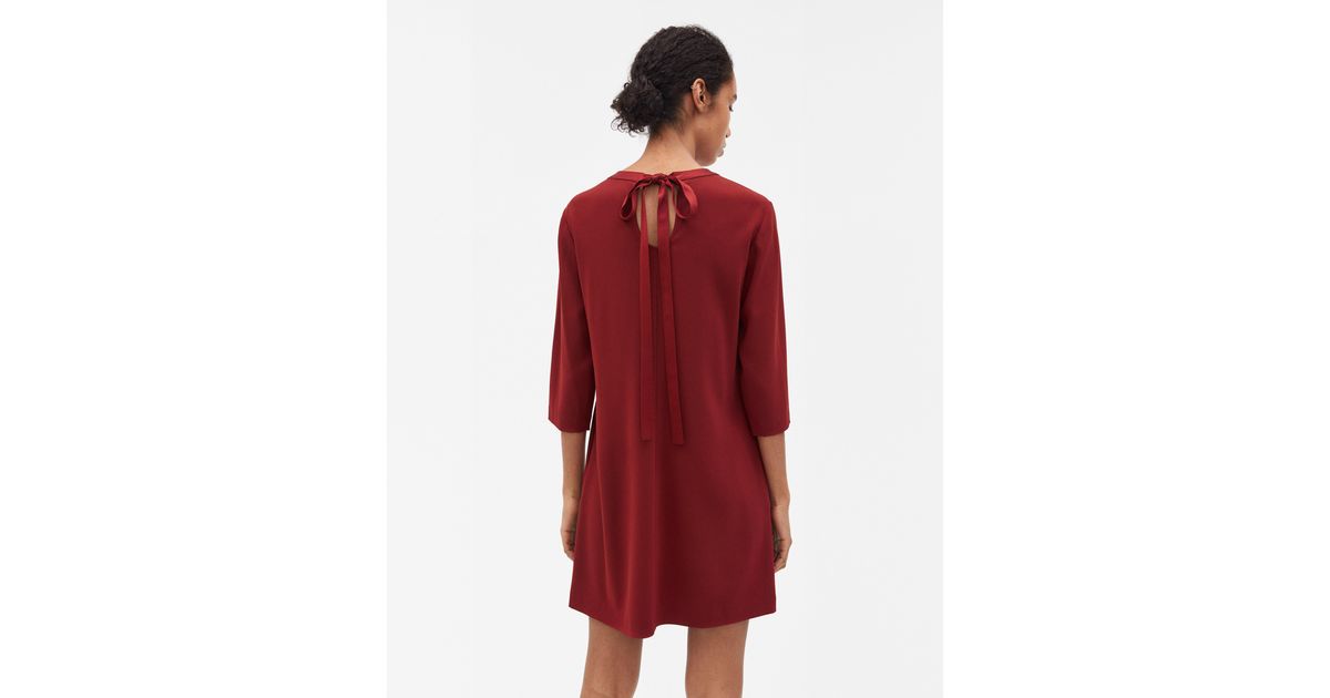 dark red shift dress