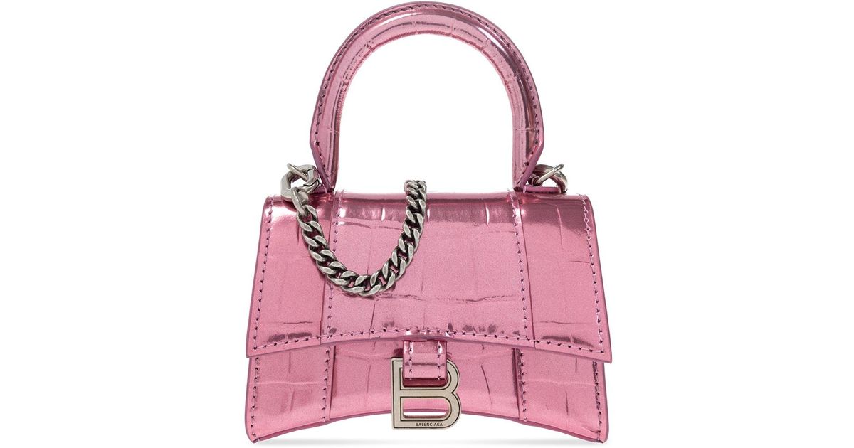 Balenciaga Pink Hourglass With Detachable Chain | Lyst UK