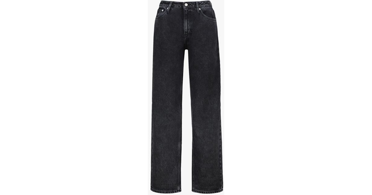 Calvin Klein Denim 90s Straight Jeans in Black | Lyst