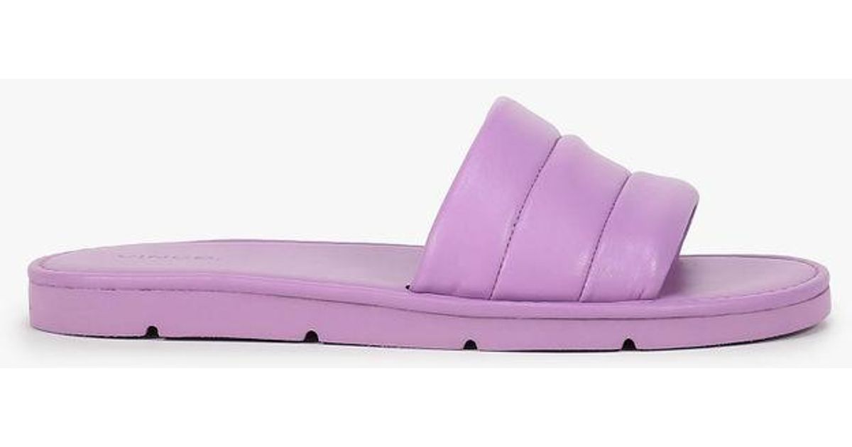 Vince Olina Quilted Leather Slides in Purple | Lyst
