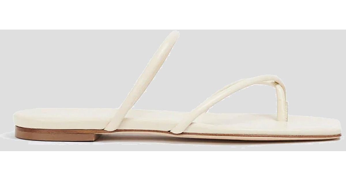 Aeyde Leather Mina Creamy Nappa Flat Sandals in Natural | Lyst