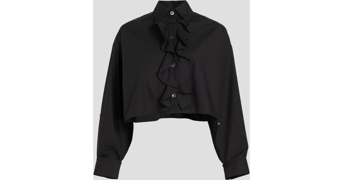 Twp The Ex Cotton Ruffle Shirt In Black | Lyst