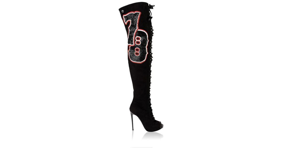 philipp plein thigh high boots