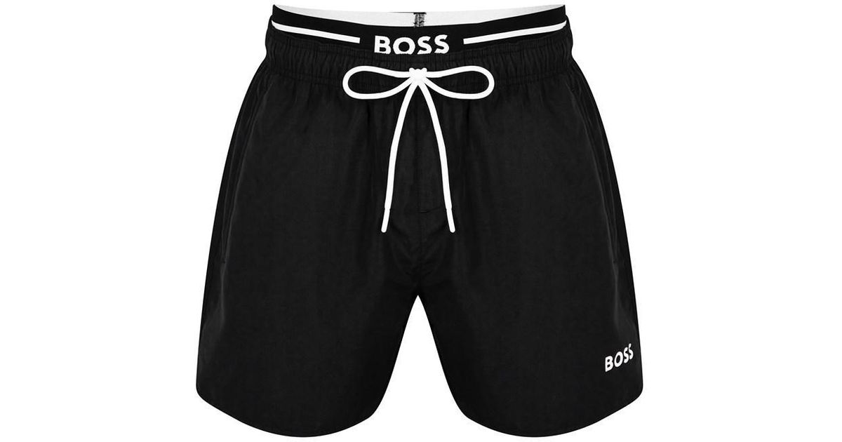 BOSS Thornfish Swim Shorts in Black for Men Lyst UK