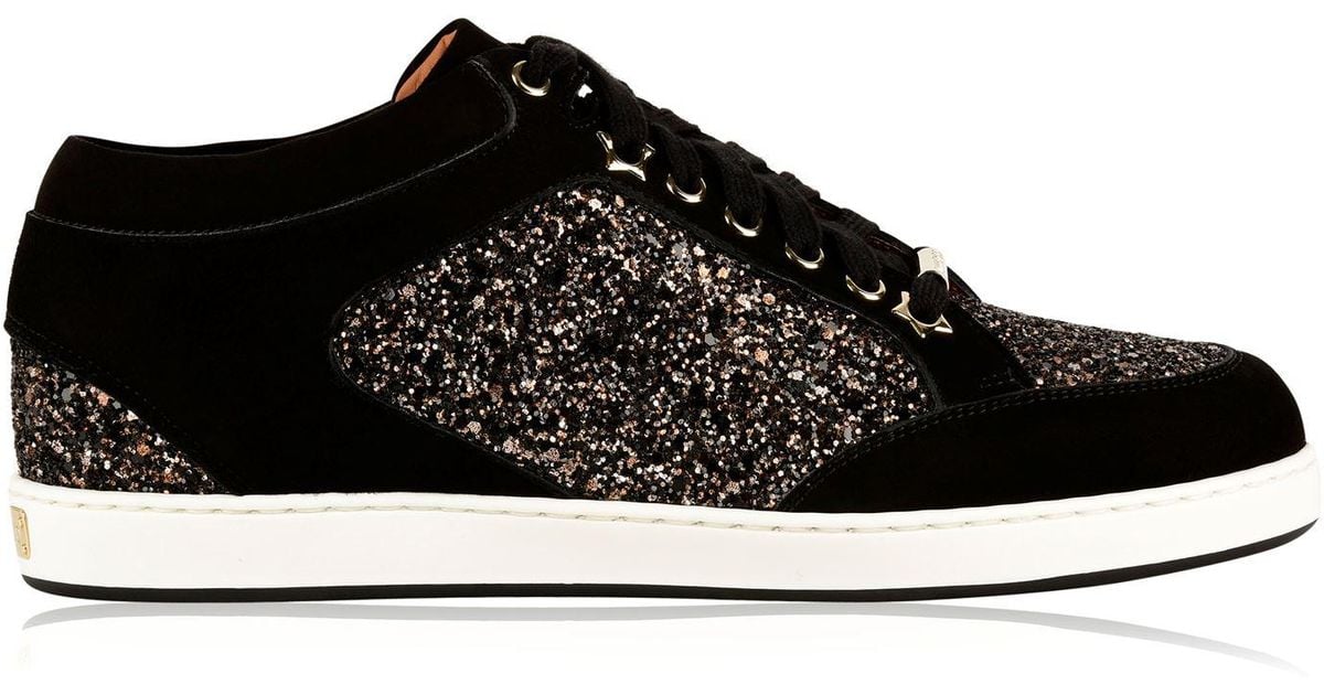 black glitter jimmy choo trainers