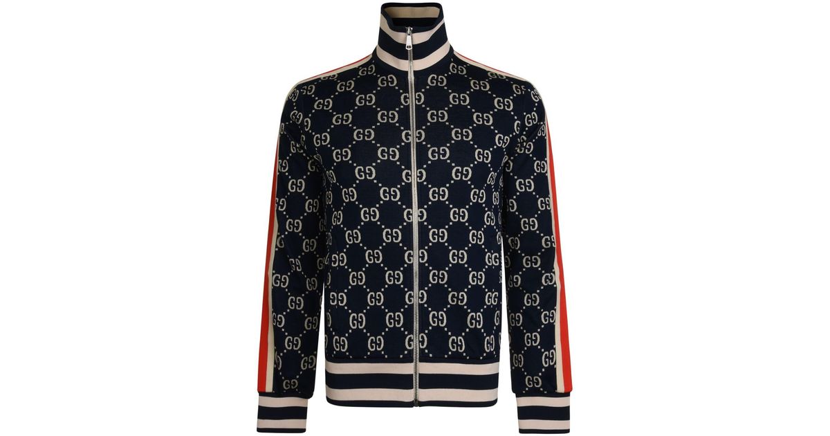 Gucci GG Jacquard Cotton Jacket in Navy (Blue) for Men Save 12 Lyst