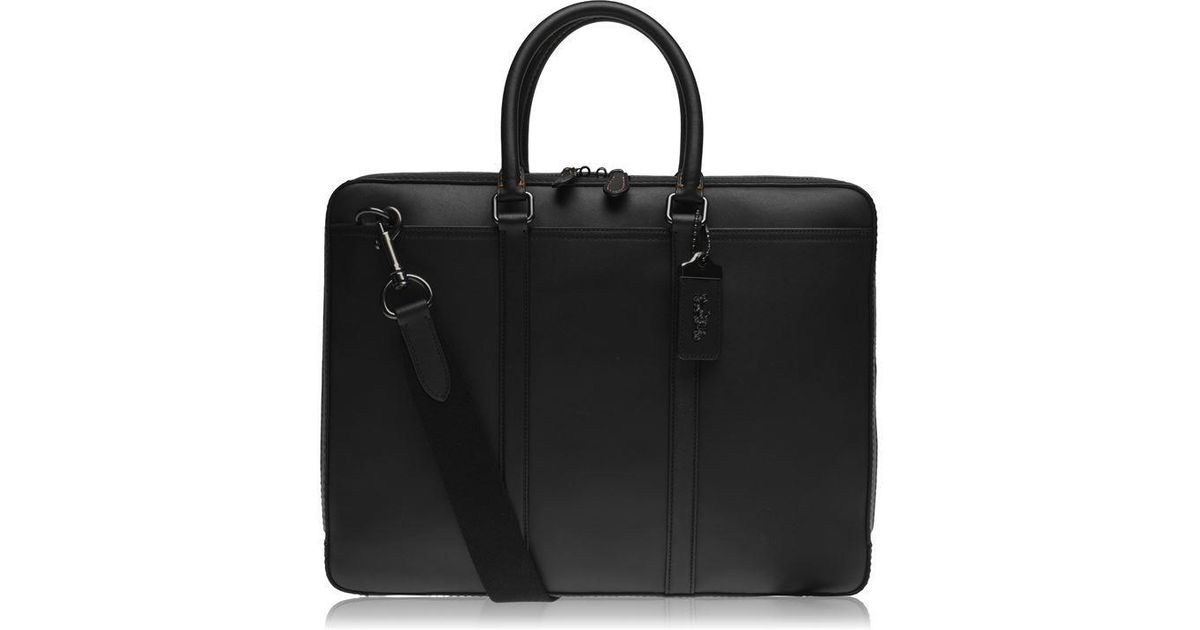 COACH Slim Brief Laptop Bag Mens in Black for Men - Lyst