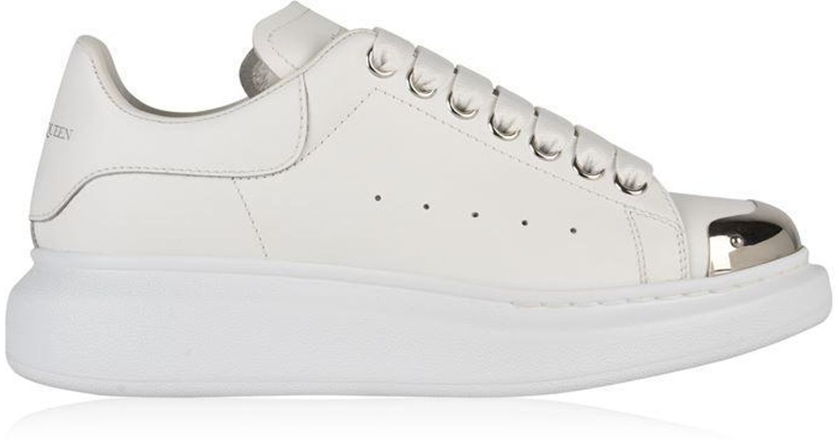 alexander mcqueen trainers white and silver