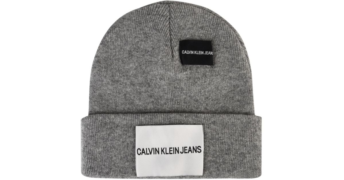 calvin klein patch beanie