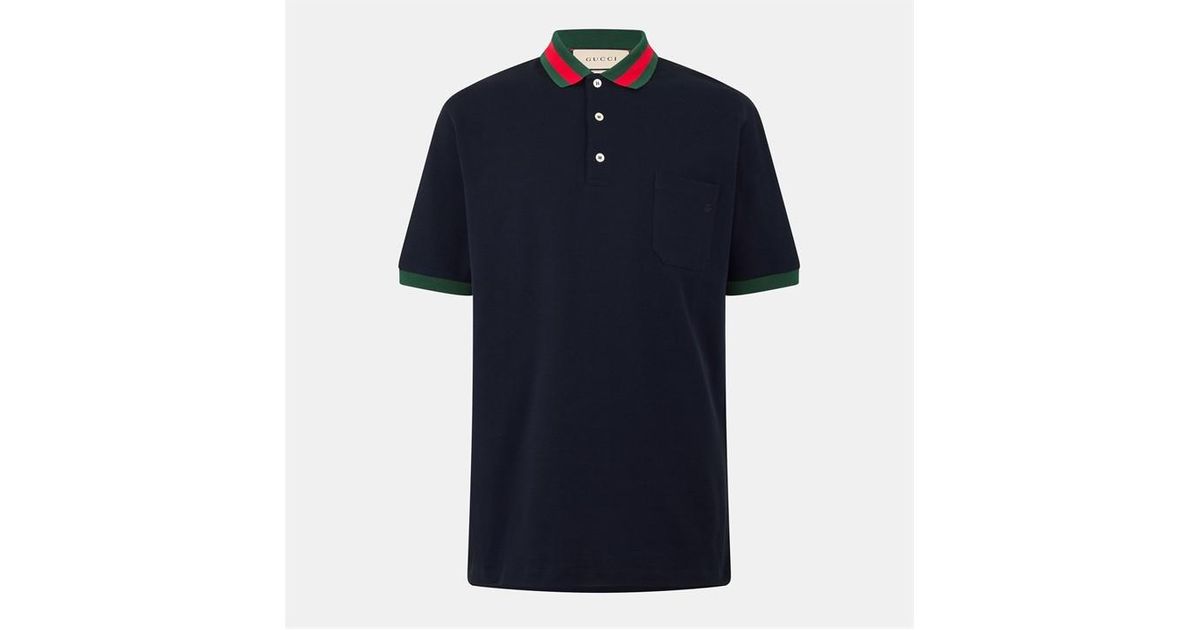 Gucci Piquet Polo Sn62 in Blue for Men Lyst UK