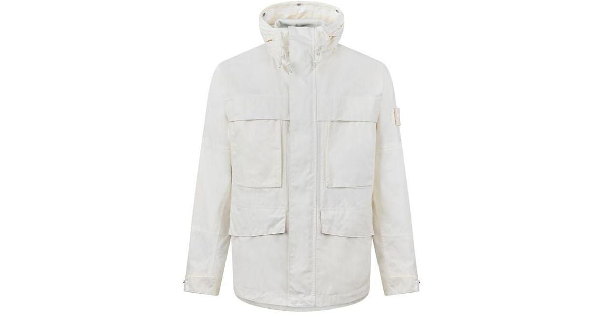 Stone Island Ghost Vent Hooded Jacket in White for Men Lyst UK