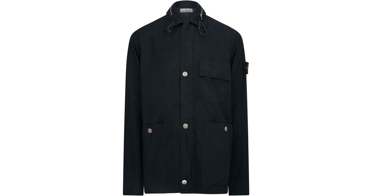 Stone Island Cupro Cotton Field Jacket in Blue for Men Lyst UK