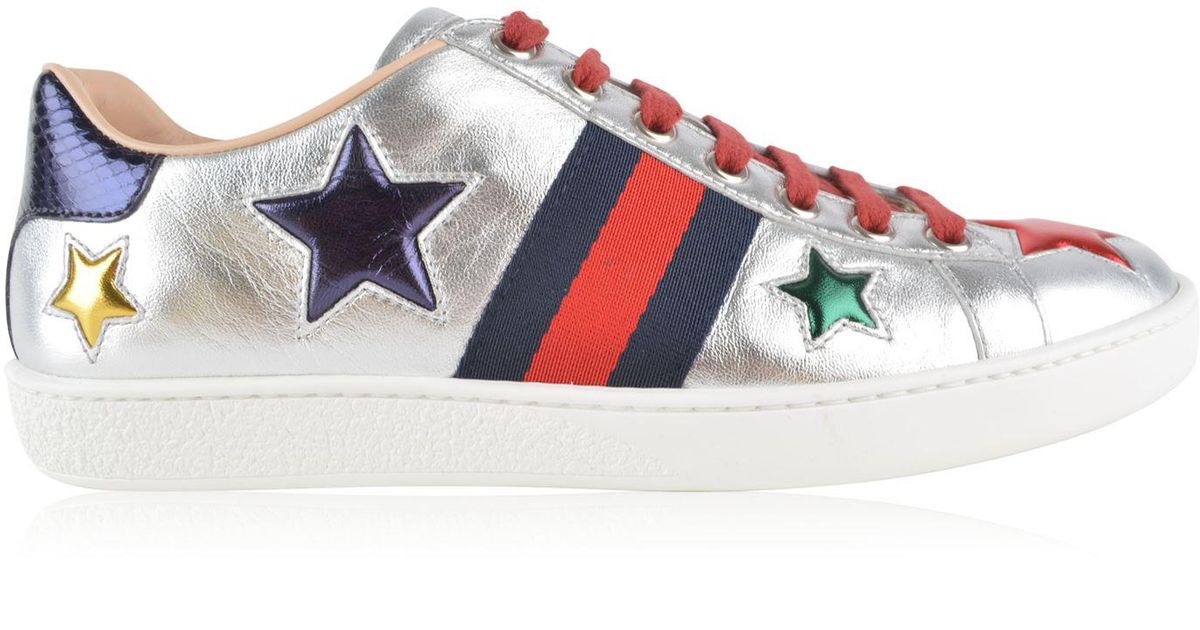silver gucci trainers