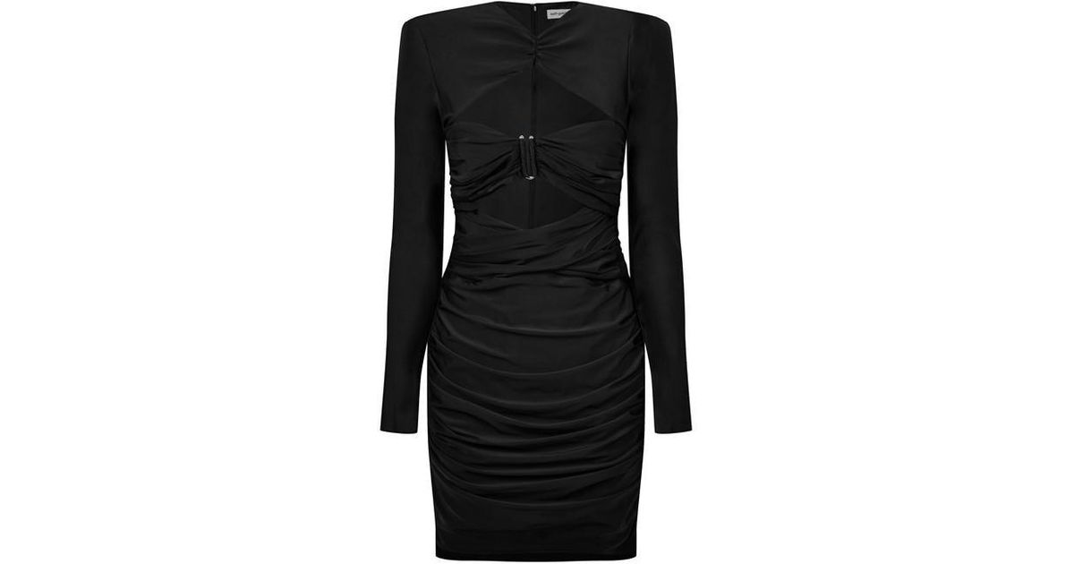Self-Portrait Jersey Mini Dress in Black Lyst UK