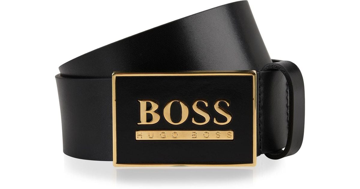hugo boss belt gold