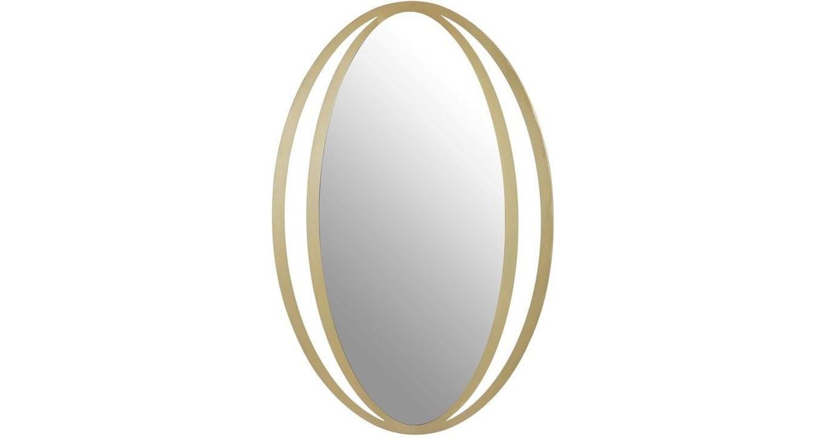 Interiors by Premier Trento Double Ring Design Wall Mirror in Metallic ...