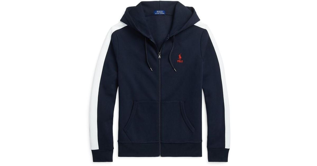 Polo Ralph Lauren Double Stripe Full Zip Hoodie in Blue for Men