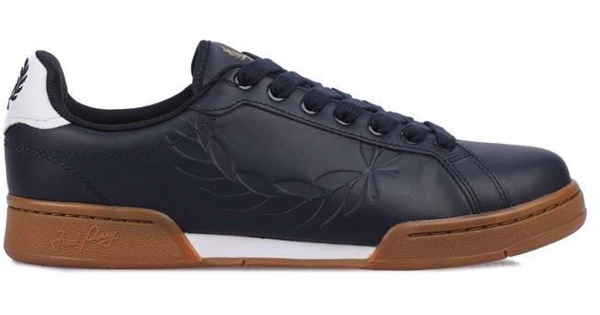 Fred Perry B722 Leather Trainers Size 7 in Blue for Men | Lyst UK