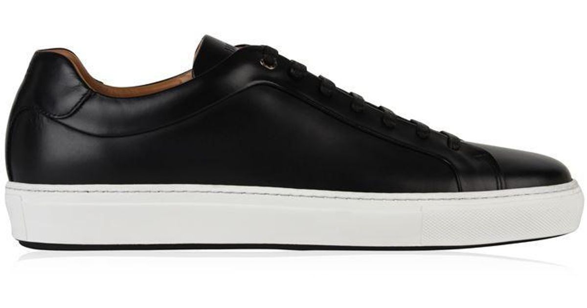 boss textured leather trainers