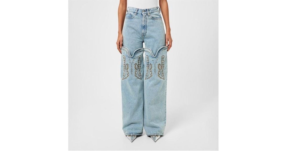 【未使用】Y/project cowboy high cuff jeans y-project-Blue-Convertible-