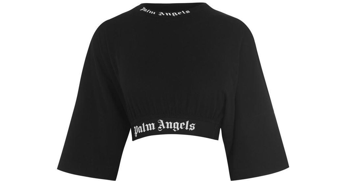 Palm Angels Logo Crop Top in Black - Lyst