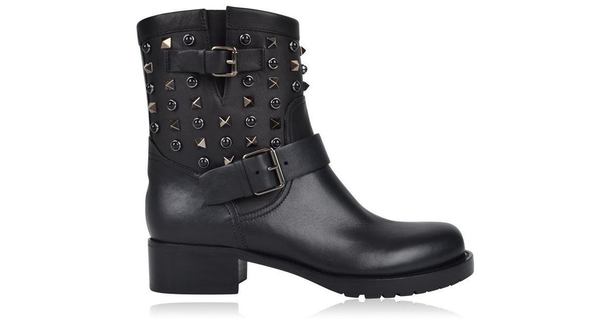valentino rockstud biker boots
