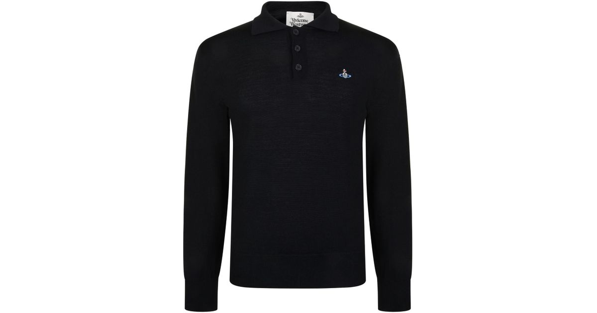 vivienne westwood black long sleeve polo