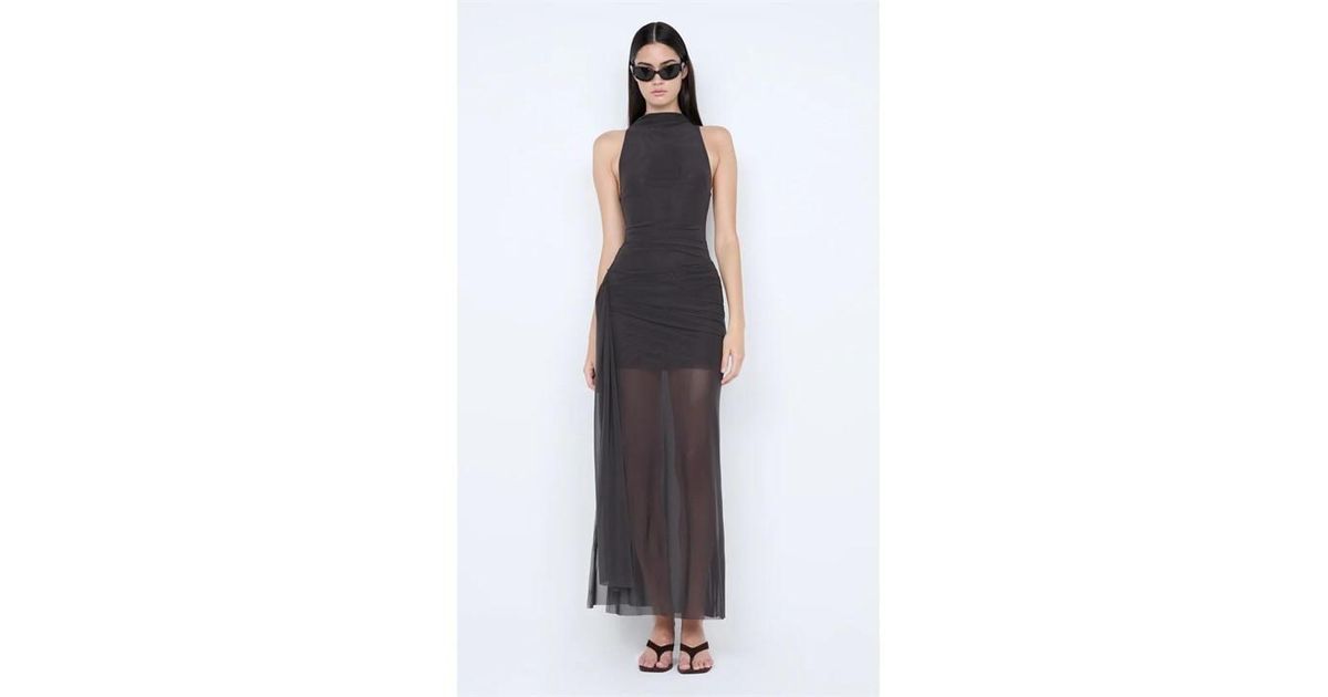 blaine drape maxi dress Blaine Black Viscose Maxi Dress