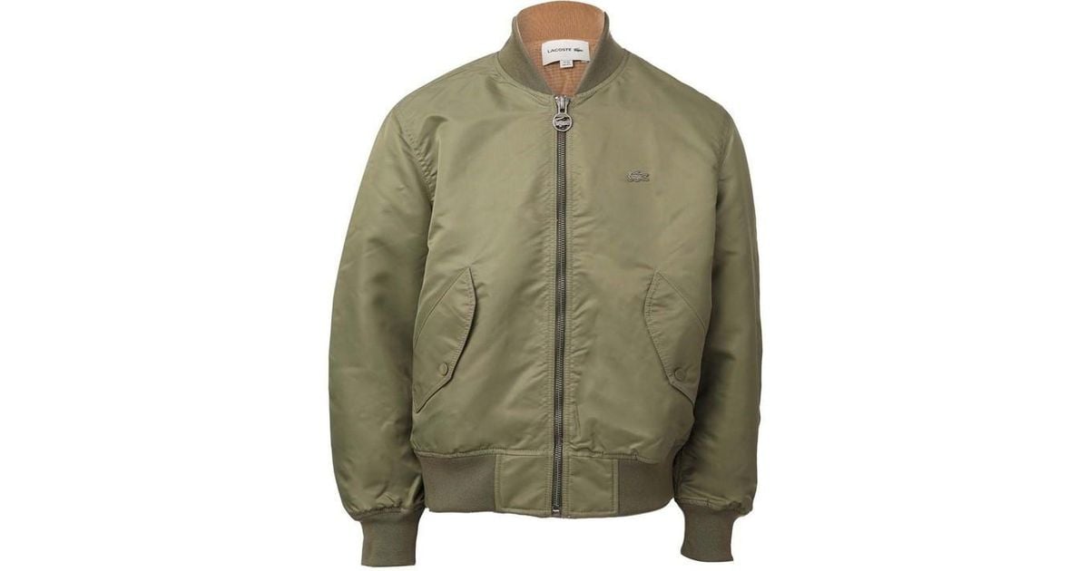 Lacoste Reversible Colourblock Bomber Jacket in Green for Men Lyst UK