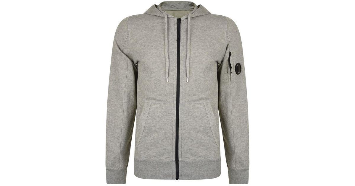 C P Company Cotton Micro Lens Hooded Sweatshirt in Gray for Men - Lyst
