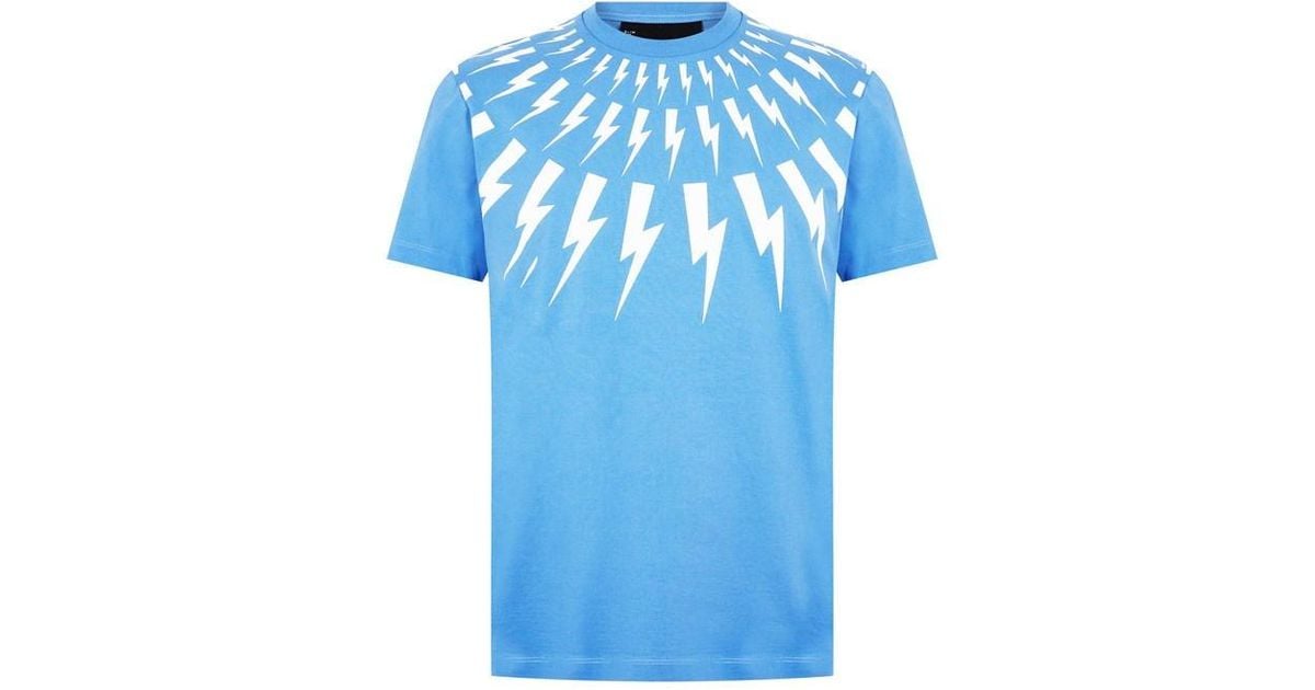 Neil Barrett Tonal Bolt Graphic T shirt in Blue for Men Lyst UK