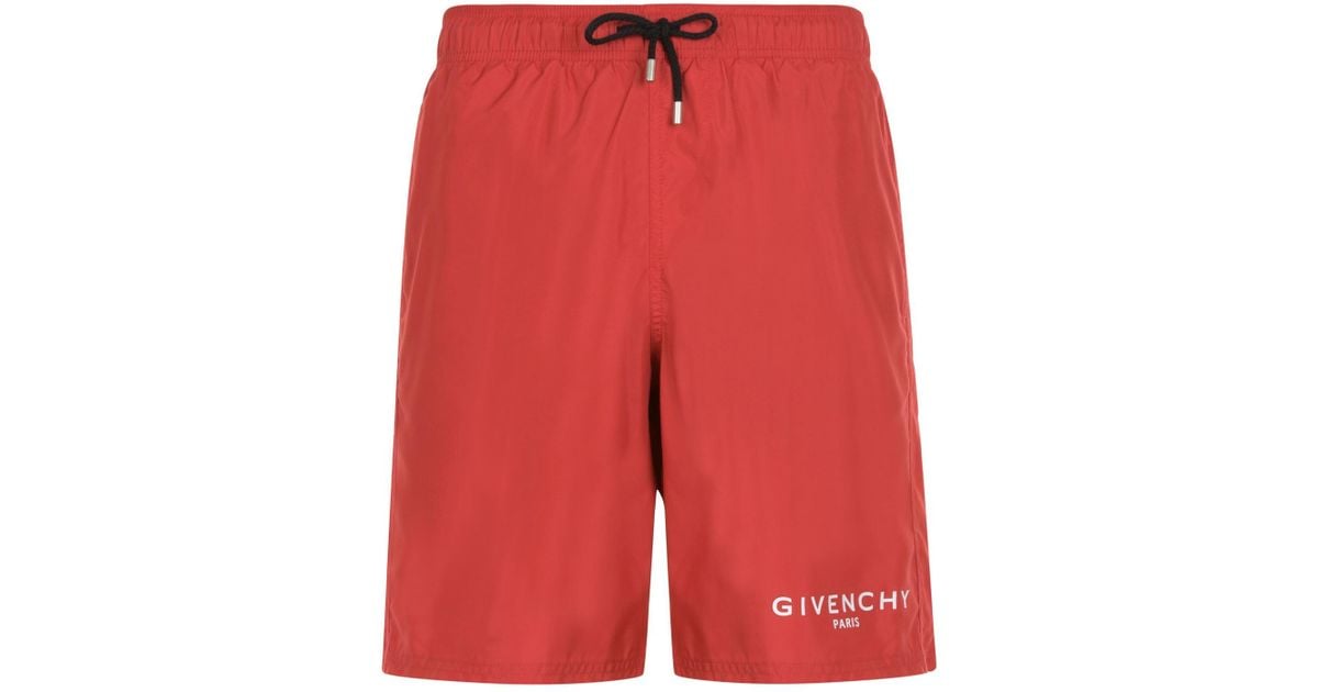 givenchy swim shorts red