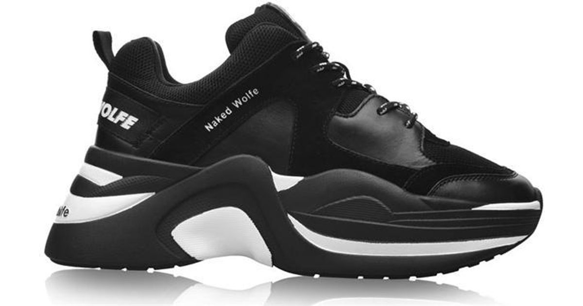 Naked Wolfe Leather Track Trainers in Black - Lyst