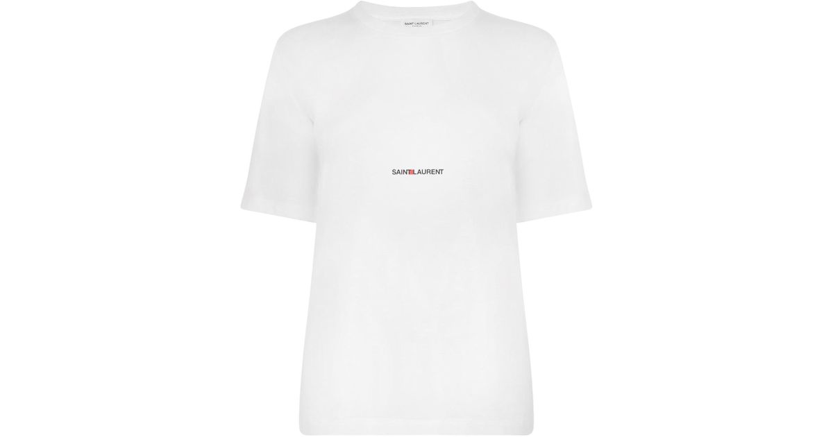 saint laurent small logo tee