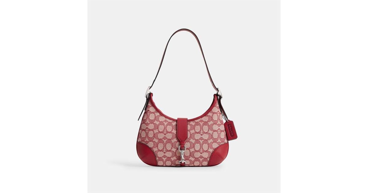 COACH Hamptons Shoulder Bag in Red | Lyst UK