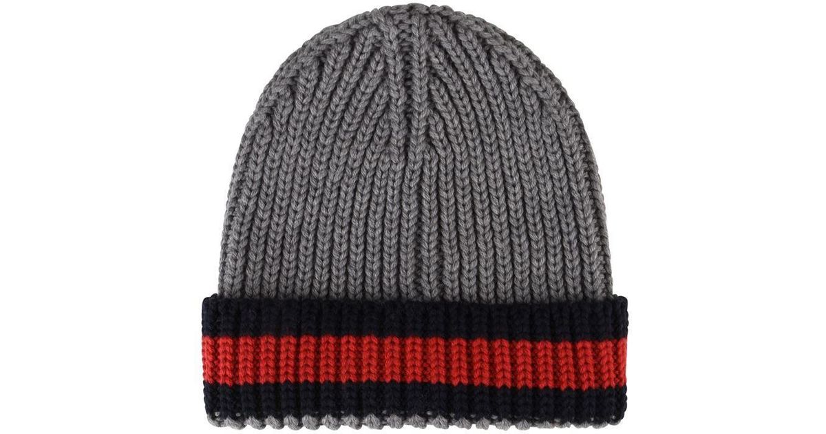 gucci web trim beanie hat