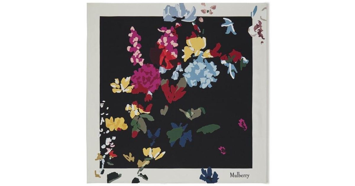 Mulb Mulberry Mulb Square Lightweight Scarf in Black | Lyst UK