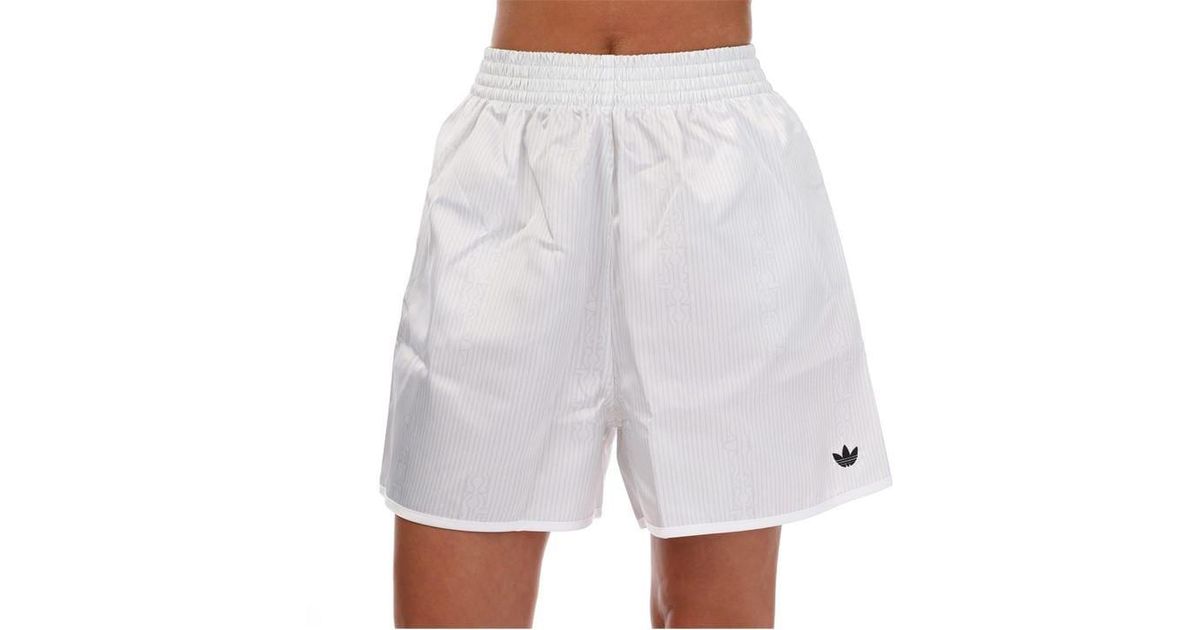 adidas Originals Loose Allover Print Satin Short in Blue Lyst UK