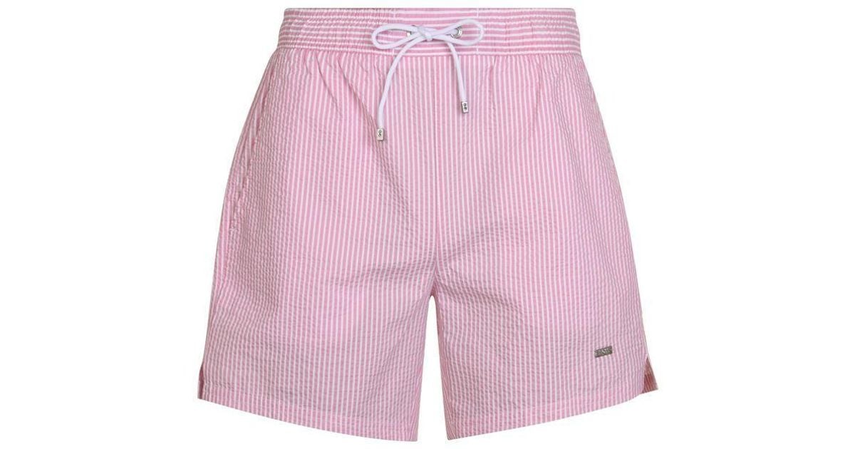 Hugo Boss Palmfish Swim Shorts Navy Stripes