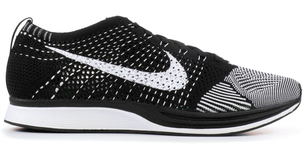 flyknit racer black white
