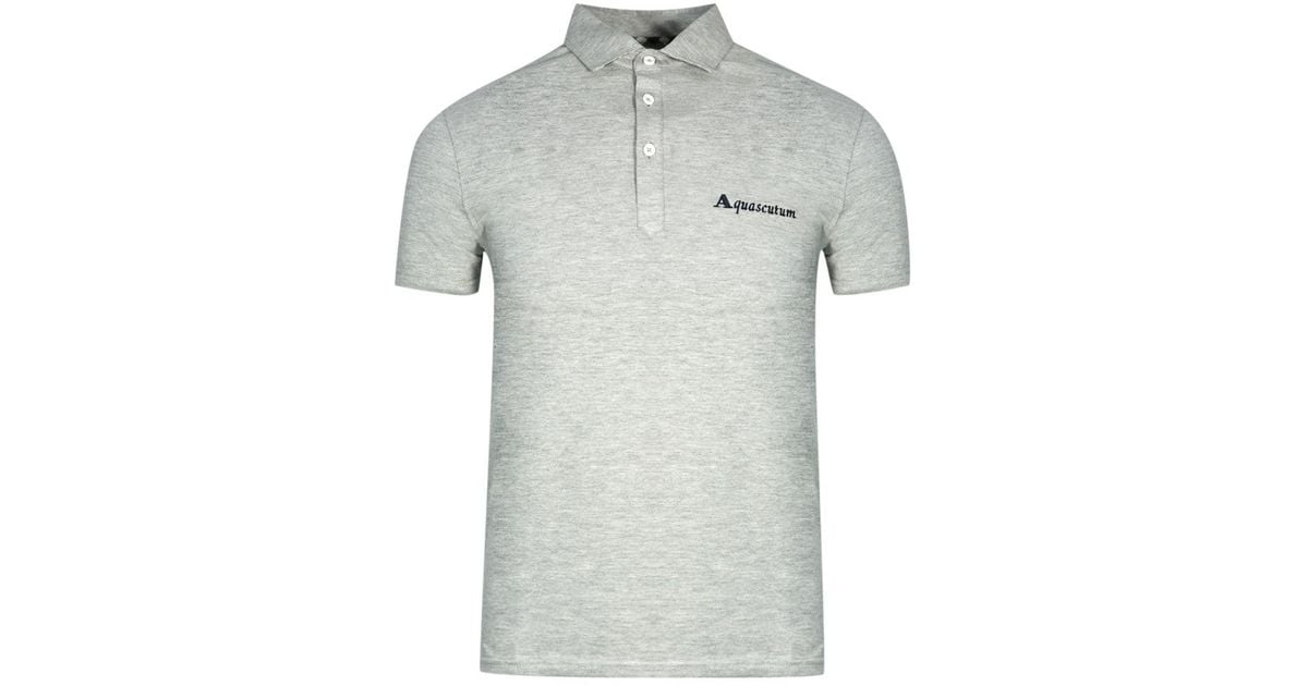 Aquascutum Signature Logo Grey Polo Shirt in Gray for Men | Lyst