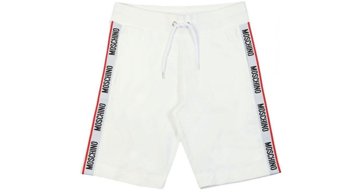 Moschino Cotton Side Tape Shorts In 